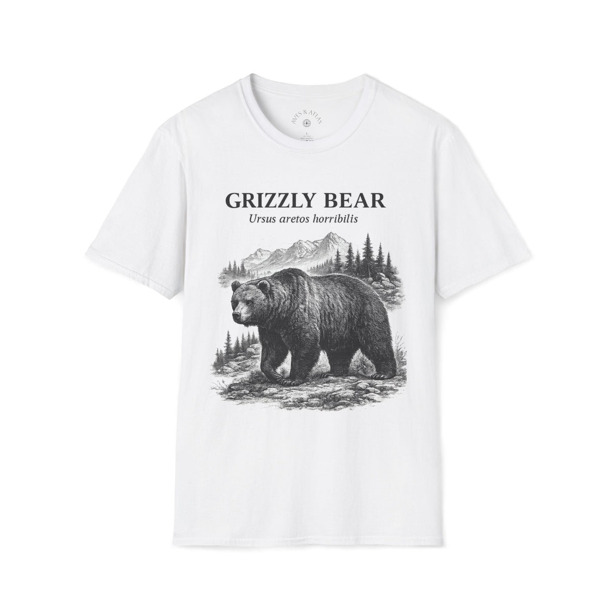 Grizzly Bear T-Shirt featuring a vintage natural-history illustration