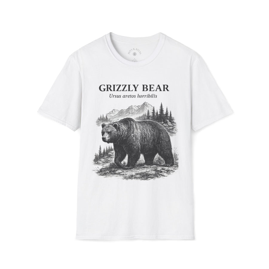 Grizzly Bear T-Shirt featuring a vintage natural-history illustration