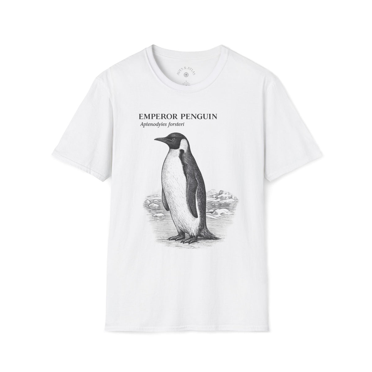 Emperor Penguin T-Shirt featuring a vintage natural-history illustration