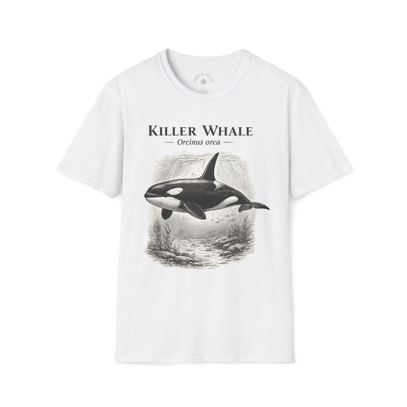 Killer Whale T-Shirt featuring a vintage natural-history illustration