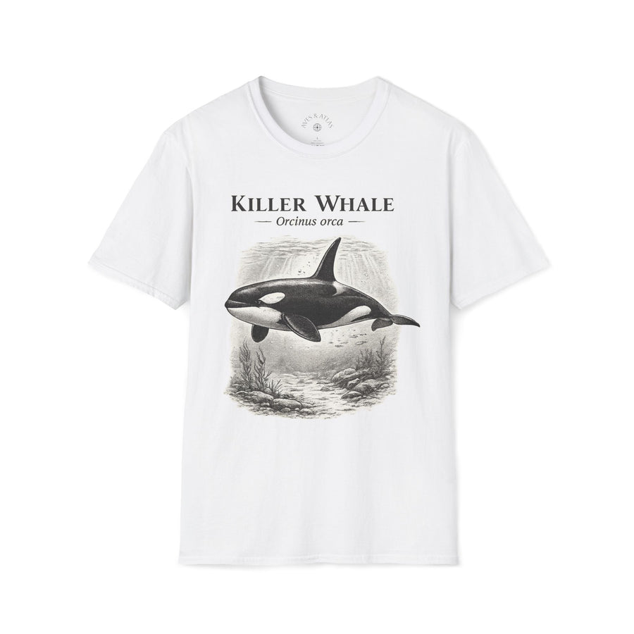 Killer Whale T-Shirt featuring a vintage natural-history illustration