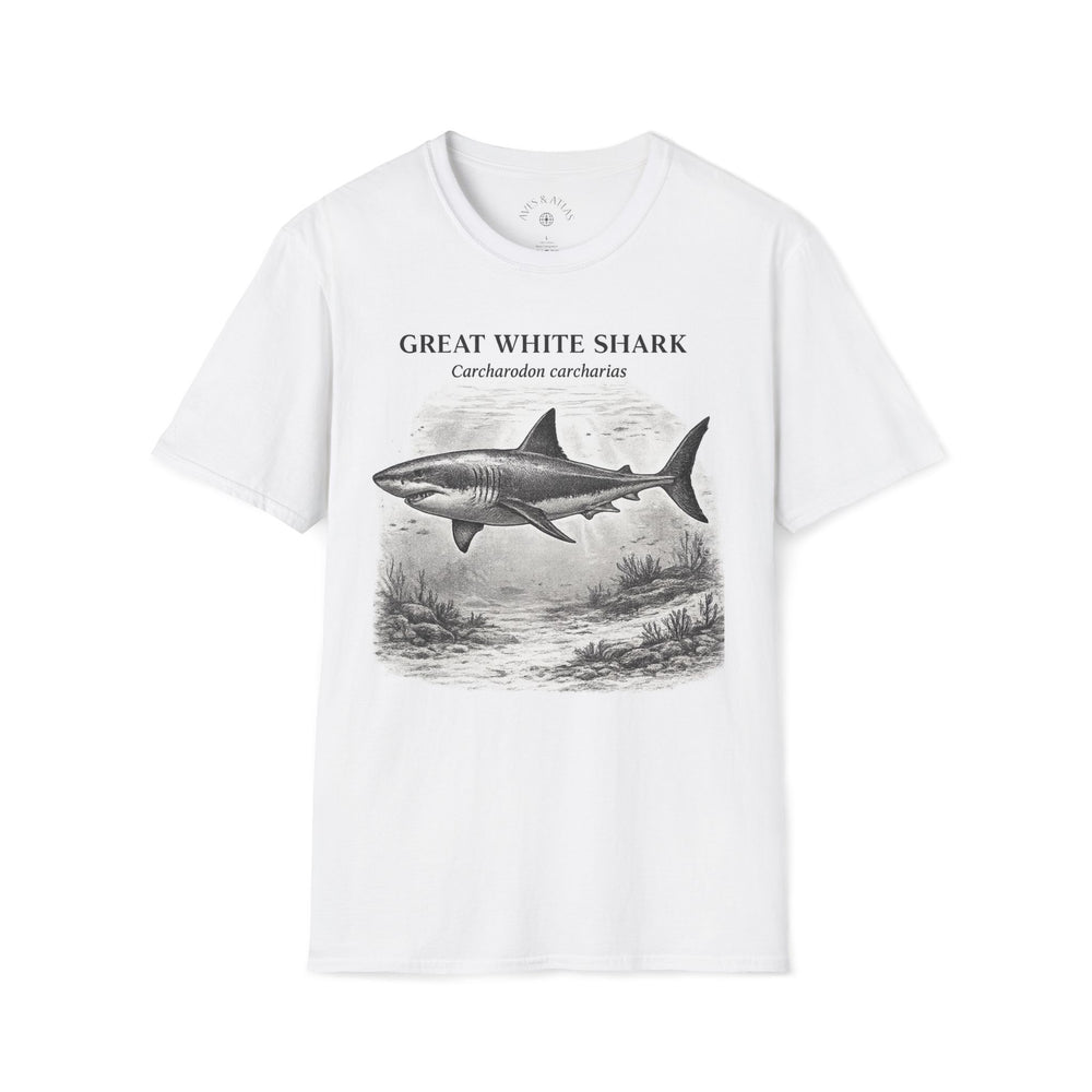 Great White Shark T-Shirt front mockup in White – product image 1