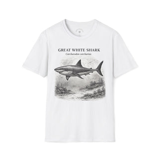 Great White Shark T-Shirt front mockup in White – product image 1