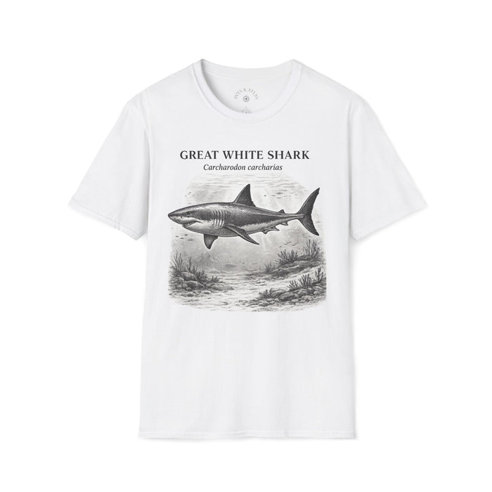 Great White Shark T-Shirt front mockup in White – product image 1