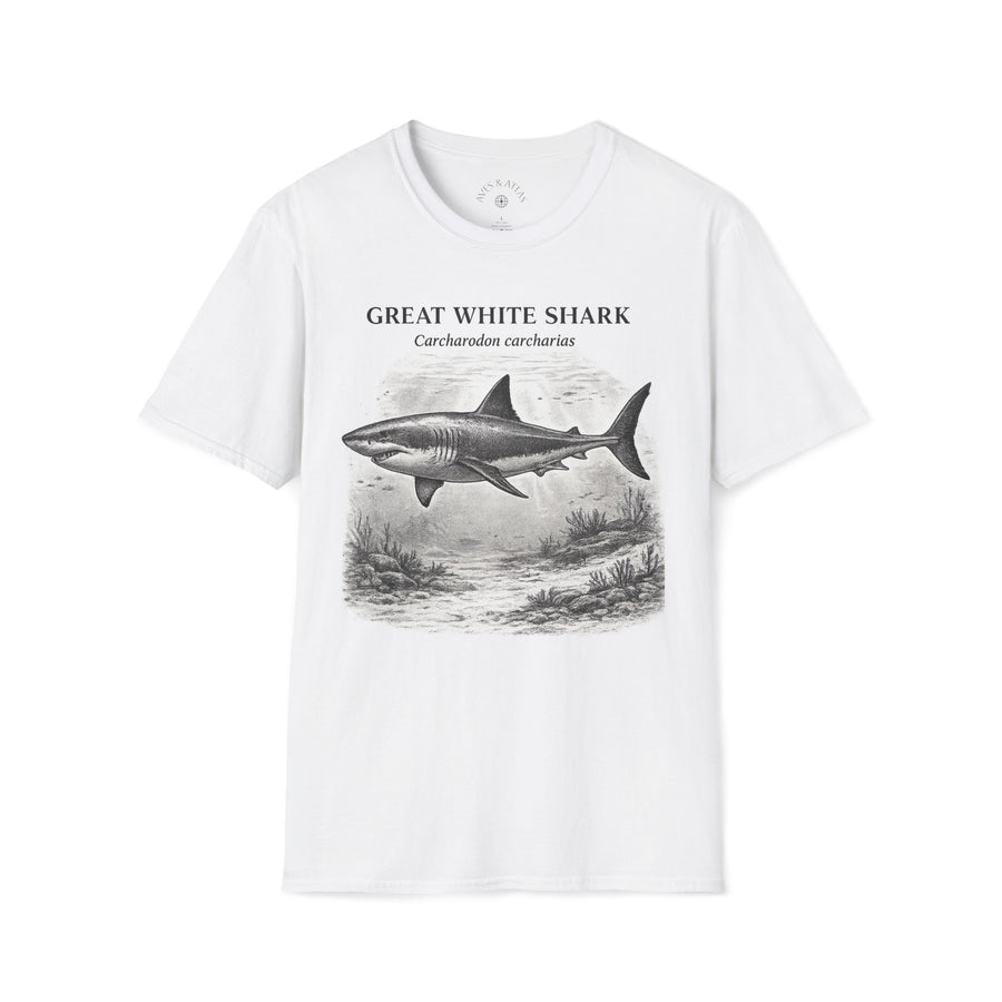 Great White Shark T-Shirt front mockup in White – product image 1