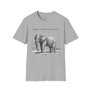 African Bush Elephant T-Shirt front mockup in Sport Grey – product image 1