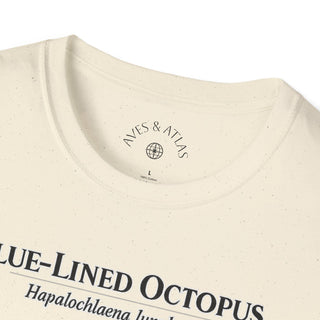 Blue-Lined Octopus T-Shirt in White – product image 6