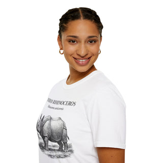 Indian Rhinoceros T-Shirt in White – product image 2