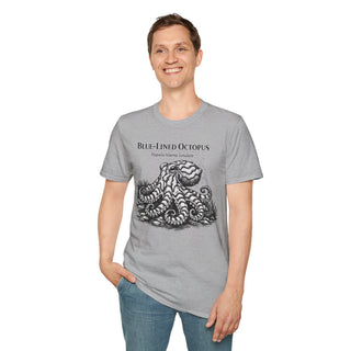 Blue-Lined Octopus T-Shirt in Sport Grey – product image 3