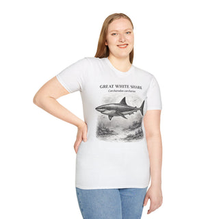 Great White Shark T-Shirt in White – product image 5