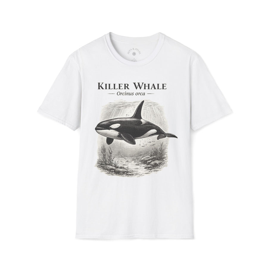 Killer Whale T-Shirt front mockup in White – product image 1