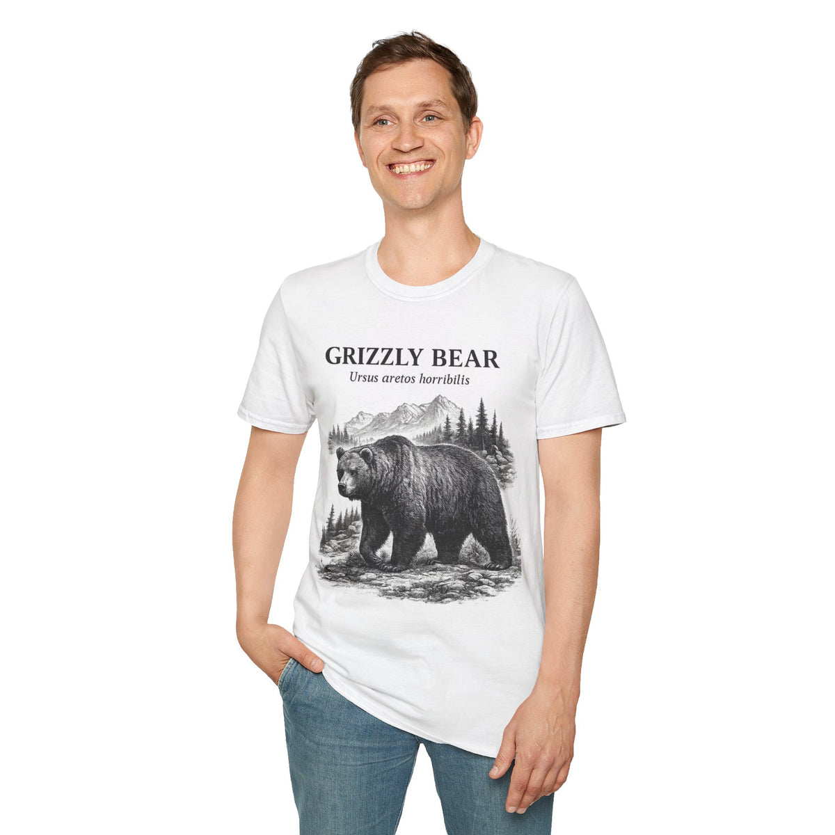 Grizzly Bear T-Shirt in White – product image 3