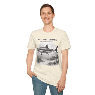 Great White Shark T-Shirt in White – product image 3