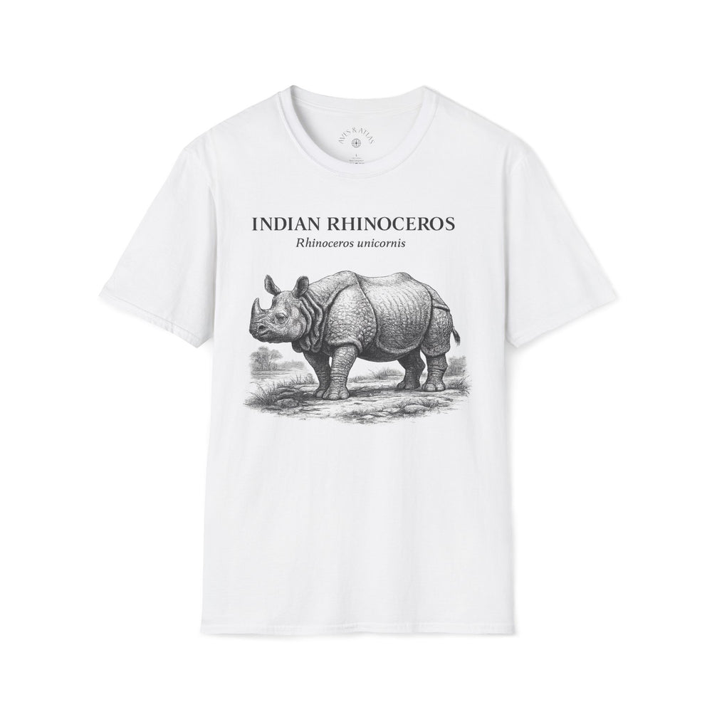 Indian Rhinoceros T-Shirt front mockup in White – product image 1