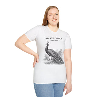 Indian Peacock T-Shirt in White – product image 5
